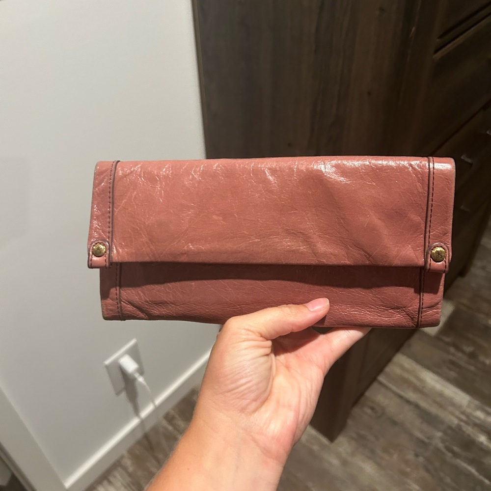 HOBO Dusty Rose Leather Wallet